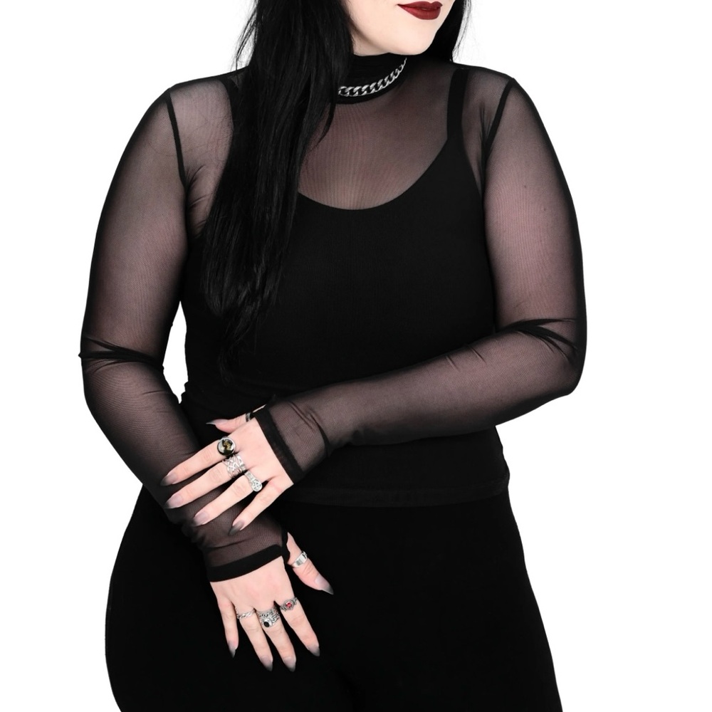 FOXBLOOD mesh turtle neck top
